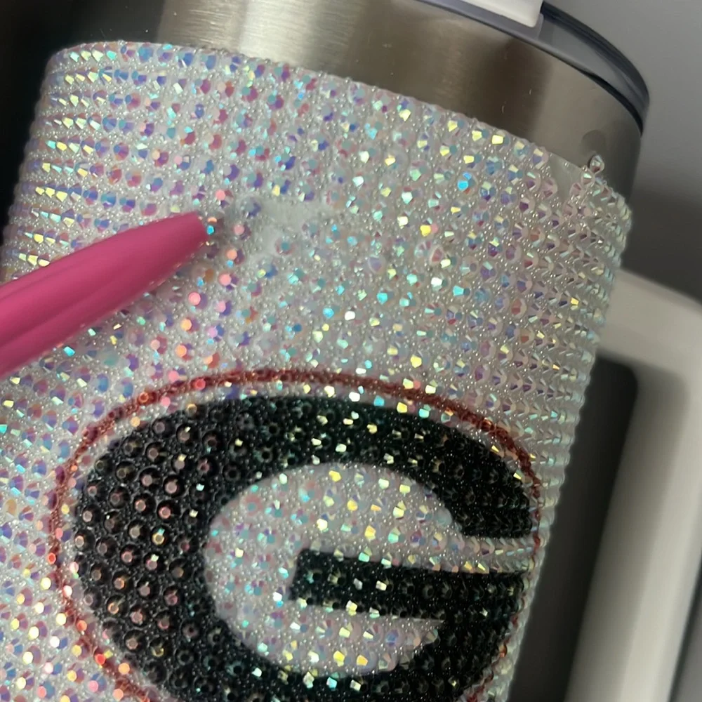 Bling Colossal 46 oz rhinestone tumbler white Georgia Bulldogs gameday cup - Picture 2 of 4